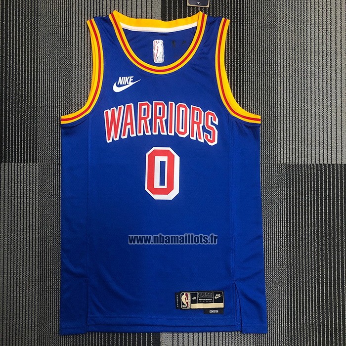 Maillot Golden State Warriors Gary Payton Ii no 0 75th Anniversary Bleu